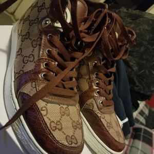 Gucci cognac alligator high top